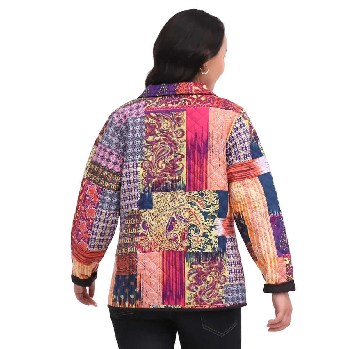 Parsley & Sage Tanya Quilted Reversible Jacket (26W220E26)(Multi Black)