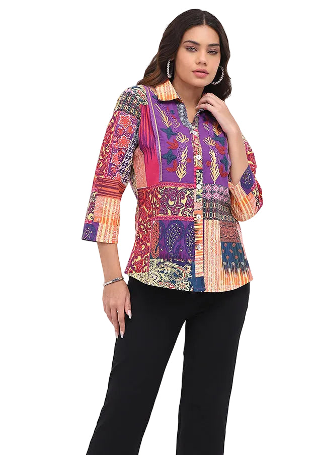 Parsley & Sage Tanya Patchwork  Shirt (26W220G)
