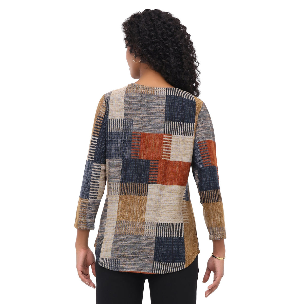 Parsley & Sage Kacey Patchwork Print Top (26W257C33)