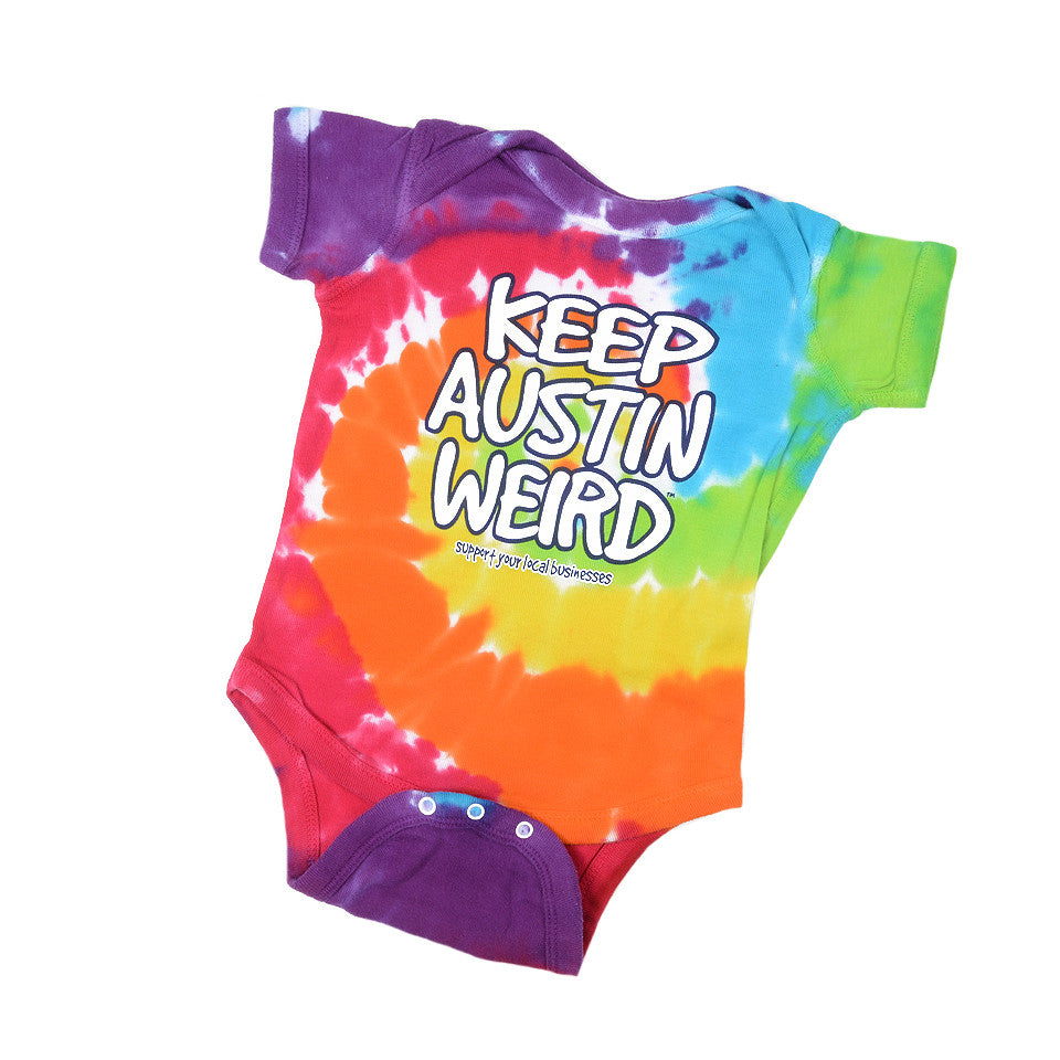 Keep Austin Weird Infant Tie Dye Onesie