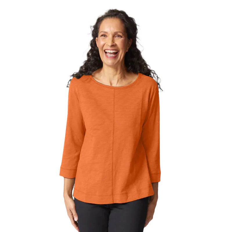 Habitat Cotton Pebble Coverstitch Boat Neck Paprika Tee (27522)