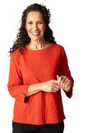 Habitat Cotton Pebble Cover Stitch Boatneck Top (27522) (Sienna)