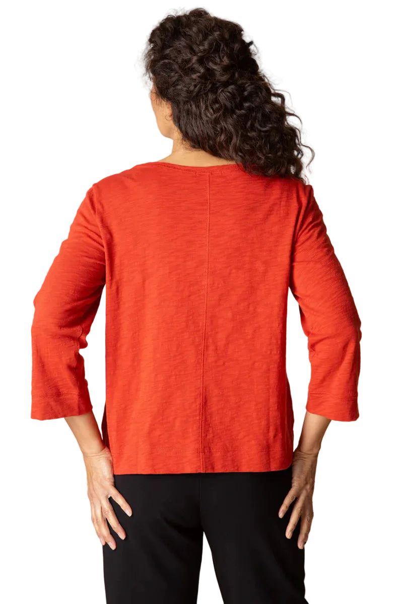 Habitat Cotton Pebble Cover Stitch Boatneck Top (27522) (Sienna)
