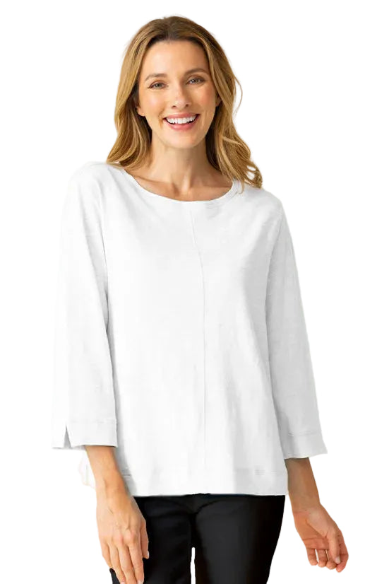 Habitat Cotton Pebble Cover stitch Boat Neck Tee (27522)