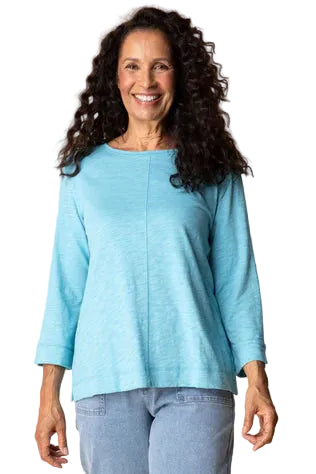 Habitat Cotton Pebble Cover stitch Boat Neck Tee (27522)