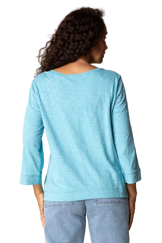 Habitat Cotton Pebble Cover stitch Boat Neck Tee (27522)