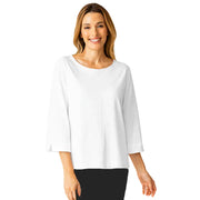 Habitat Cotton Pebble Cover Stitch Boatneck Top (27522) (Winter White)