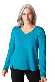 Habitat Cotton Pebble Seamed Long Sleeve Tee (27555) (Teal)