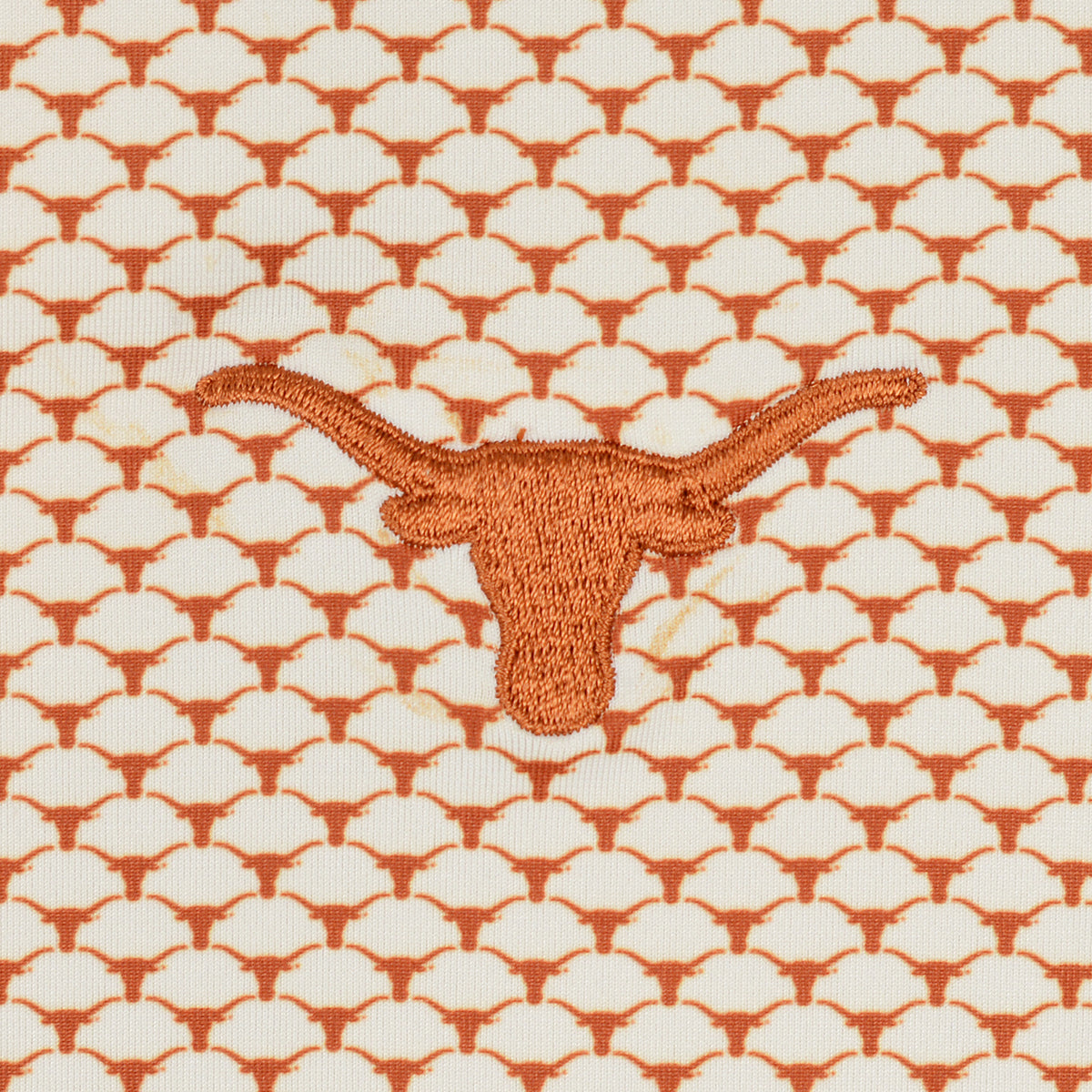 Texas Longhorn 40 Acres Ladies Steerhead All Over Logo Polo- White