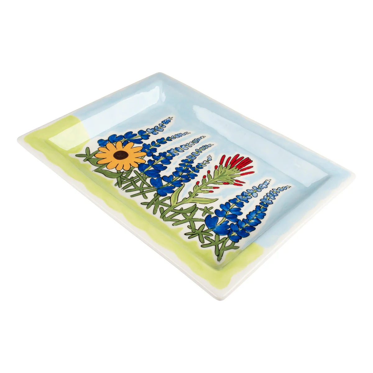 Glory Haus Ceramic Wildflower Blue Bonnet Tray (28120002)
