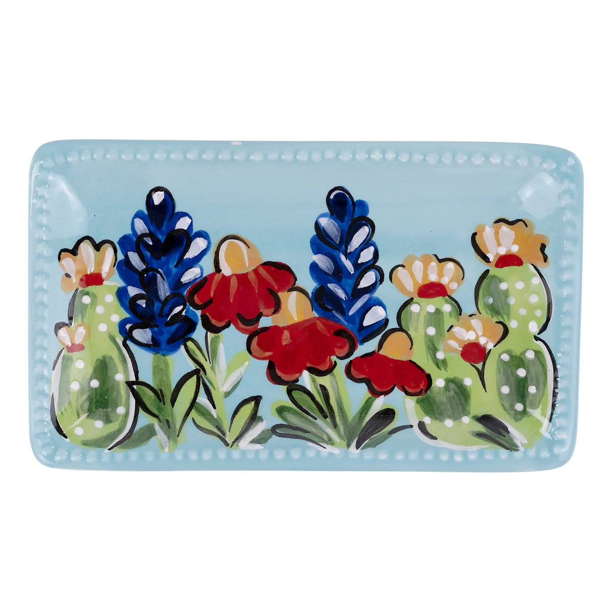 Glory Haus Ceramic Texas Wildflowers Trinket Tray