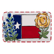 Glory Haus Ceramic Texas Flag and Yellow Rose Trinket Tray (28183707)