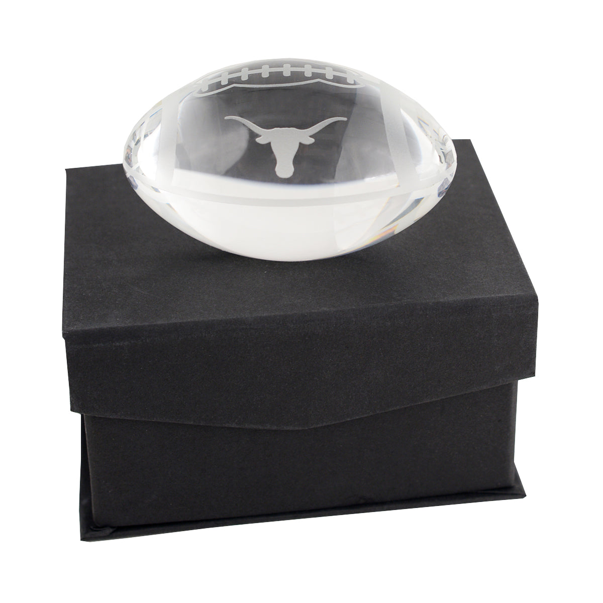 Texas Longhorn Crystal Etched Longhorn Football Paperweight (P60)