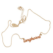 Texas Longhorn Canvas Style Script Longhorns Necklace ((25280N-Tex)