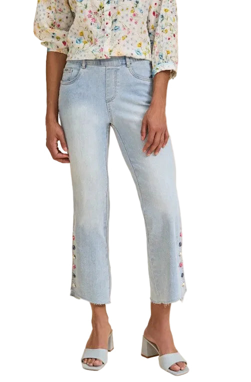 FDJ French Dressing Side Button Detail Pull-On Boot Crop Jeans (BLU ECLIPSE)