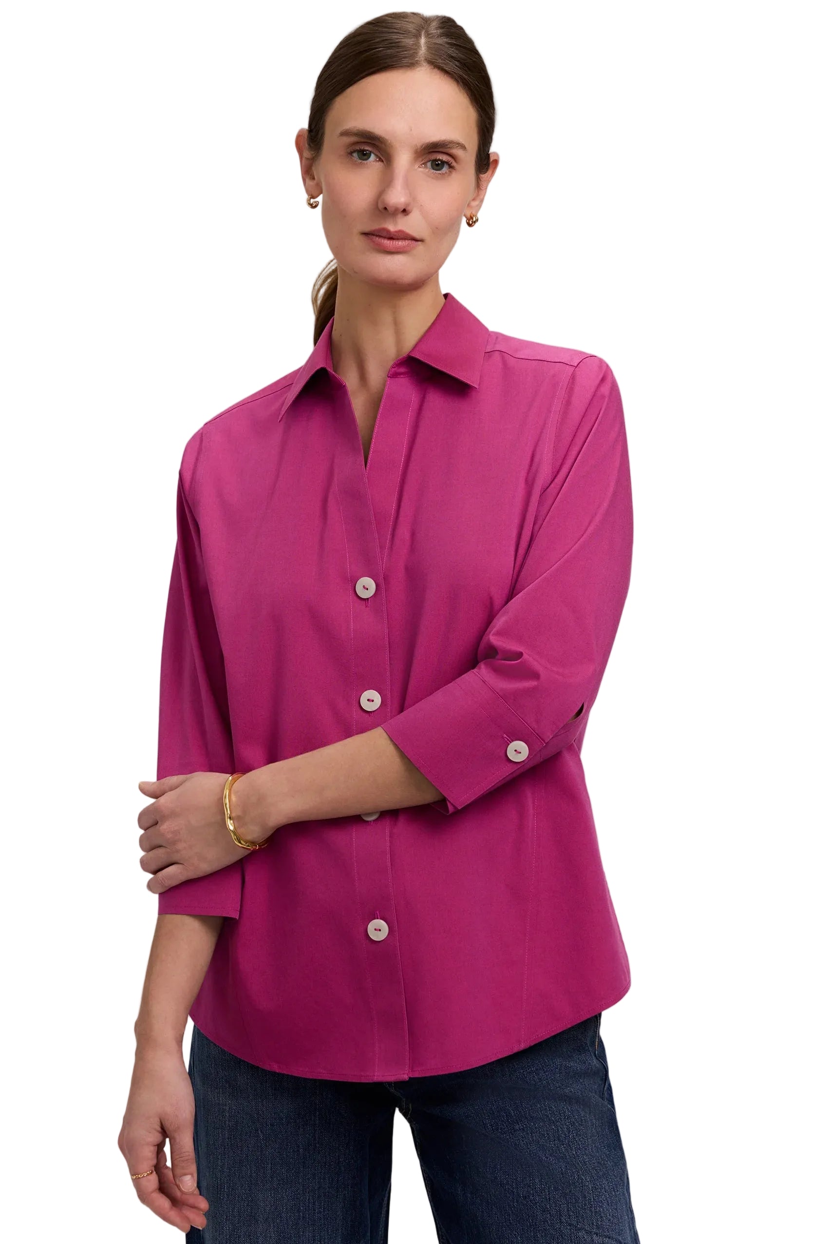Foxcroft Paityn Essential Shirt (158998) (Pomegranate)