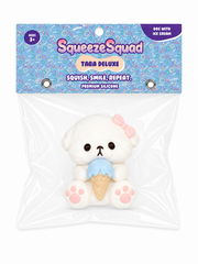 SqueezeSquad Taba Deluxe Premium Silicone Squishy Fidget Toy - Dog w/ Ice Cream Cone