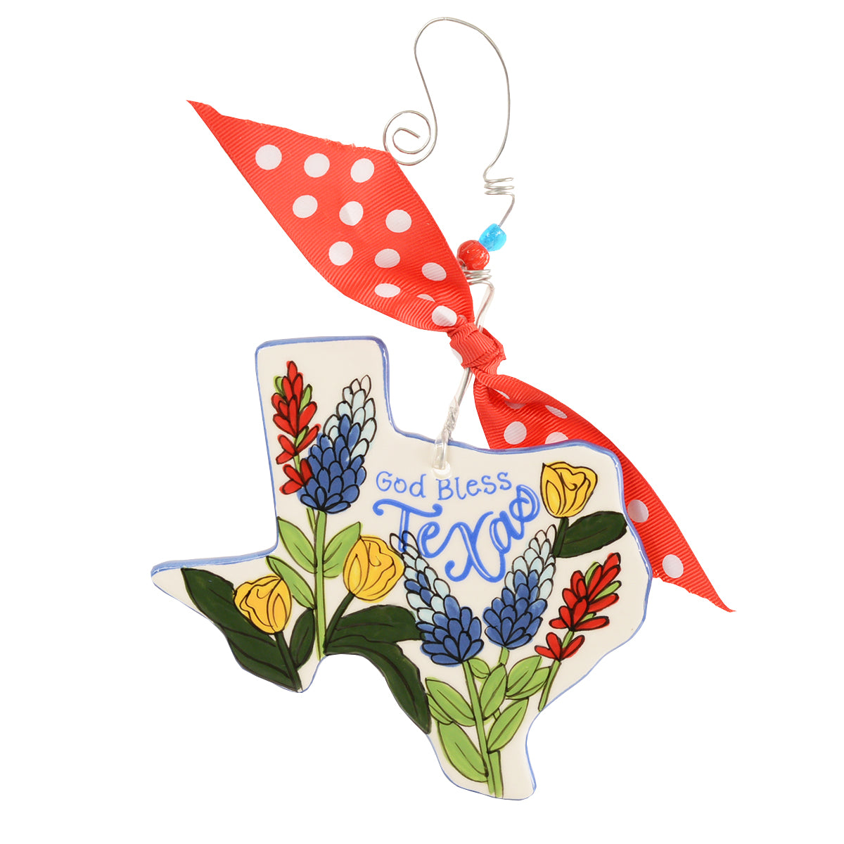 Glory Haus State Of Texas Shape Wildflower Ornament