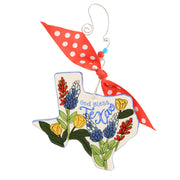 Glory Haus State Of Texas Shape Wildflower Ornament