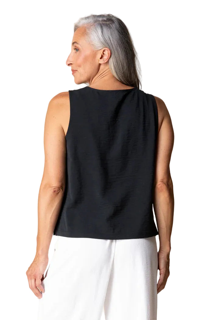 Habitat Destination Unknown Shirred Neckline Hamilton Tank (Black)(30651)
