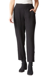 Habitat Express Ruched Solid Black Ankle Pant