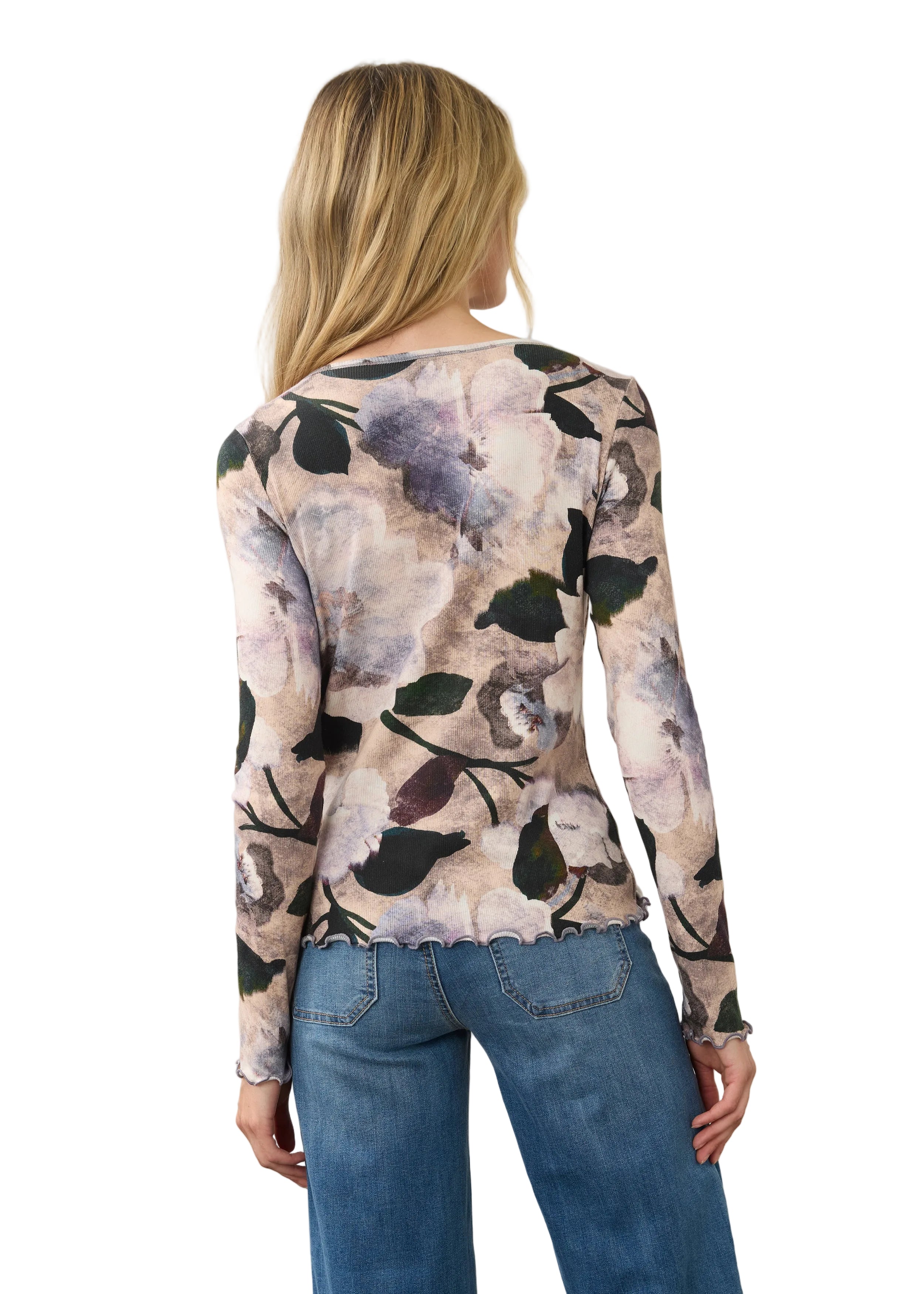 FDJ French Dressing Scalloped Hem Long Sleeve Sweater (3077161)(De Winter Taupe)