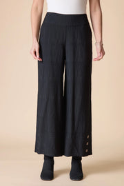 Habitat Rayon Jacquard 3- Button Hem Pant (30778) (Black)