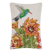 Hummingbird Cactus Hook Pillow