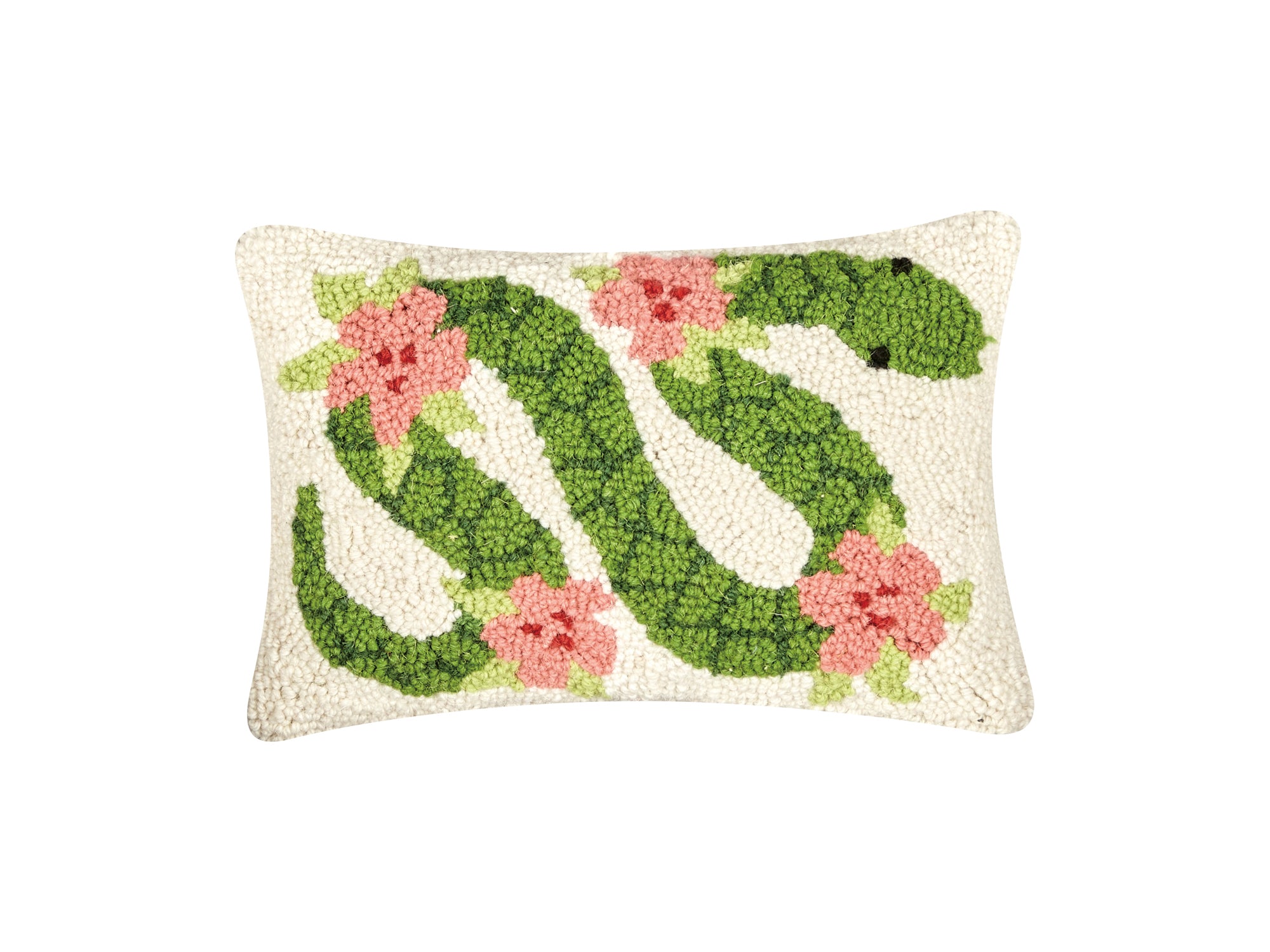 Peking Handicraft Floral Snake Hook Pillow (8 x 12)