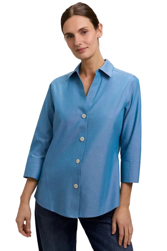 Foxcroft Paityn Essential Shirt (158998) (Soft Indigo)