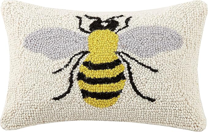 Peking Handicraft Bee Hook Pillow (8 x 12)