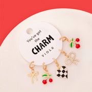 5-Piece Charm Set Featuring Enamel and Rhinestone