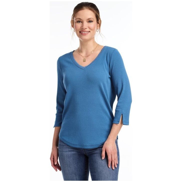 FDJ French Dressing V-Neck Solid Top (4 Colors) (3140161)