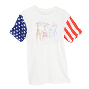 Celebrate Austin Rhinestone City Scape with Fireworks (CR651-white)