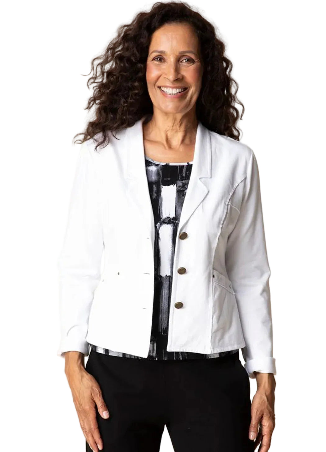 Habitat Stonewash Cotton Knit South Side Jacket  (31521)(White)