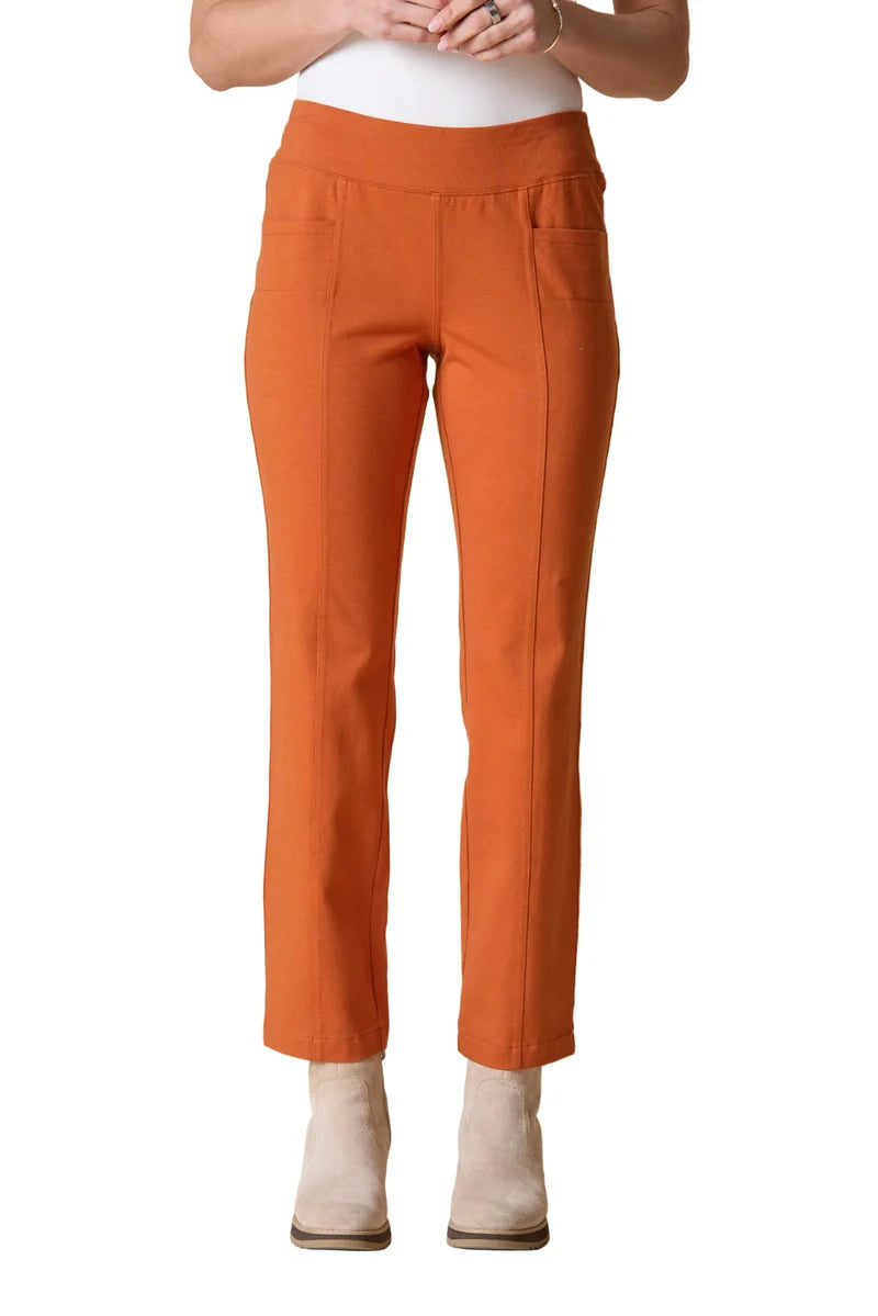 Habitat Stonewash Cotton Spandex Seamed Pocket Pant (31561)(Paprika)