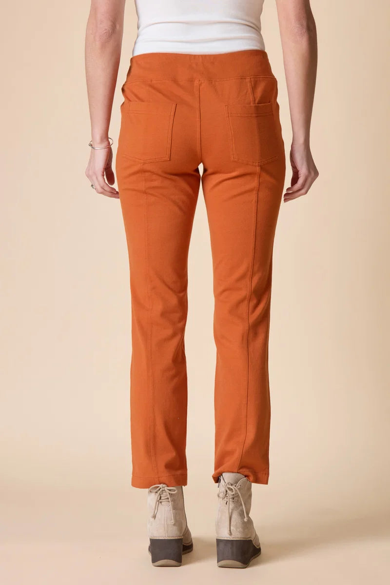 Habitat Stonewash Cotton Spandex Seamed Pocket Pant (31561)(Paprika)