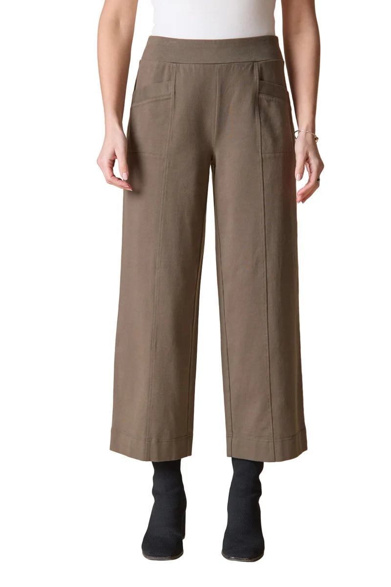 Habitat Stonewash Cotton Spandex Angle Pocket Flood Pant (Style 31563)(Umber)