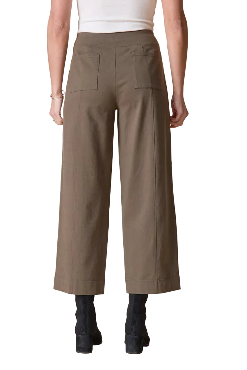 Habitat Stonewash Cotton Spandex Angle Pocket Flood Pant (Style 31563)(Umber)