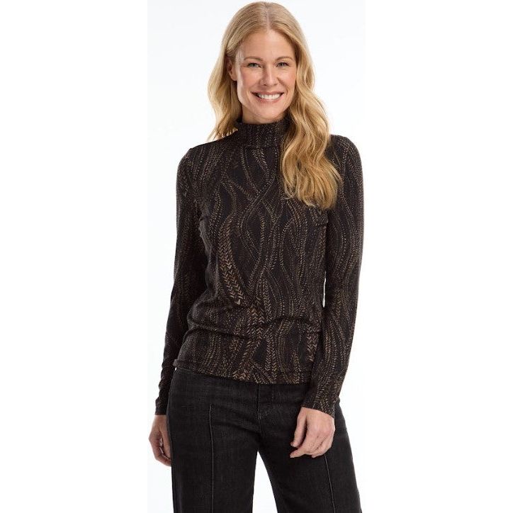 FDJ French Dressing Trellis Print Mock Neck Print (3199756)
