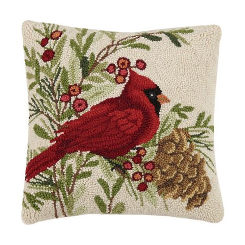 Peking Handicraft Winter Cardinal Hook Pillow