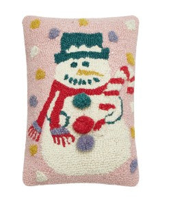 Peking Handicraft Pink Snowman Hook Pillow