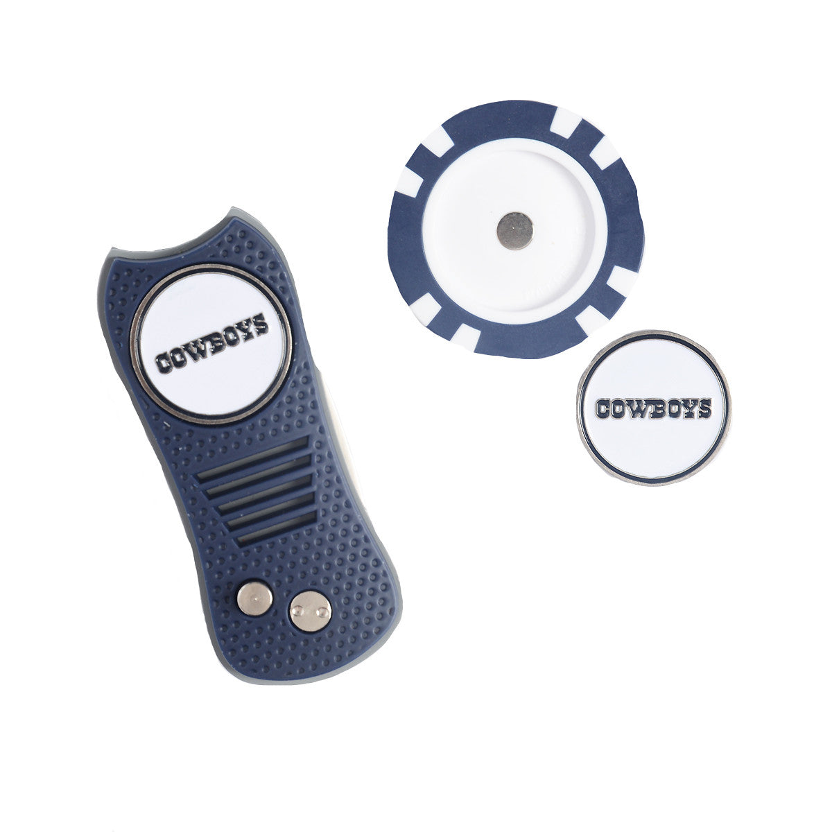 Dallas Cowboy Switchfix & Golf Chip Set (In Tin) Ball Marker with Divot Repair Tool