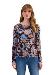 FDJ French Dressing Long Sleeve Damask Top