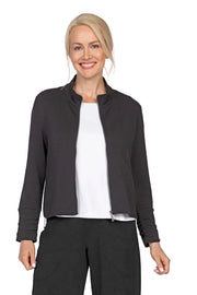 Olivia by Habitat Feather Lux Solid Stitch Jacket (330403) (Black)