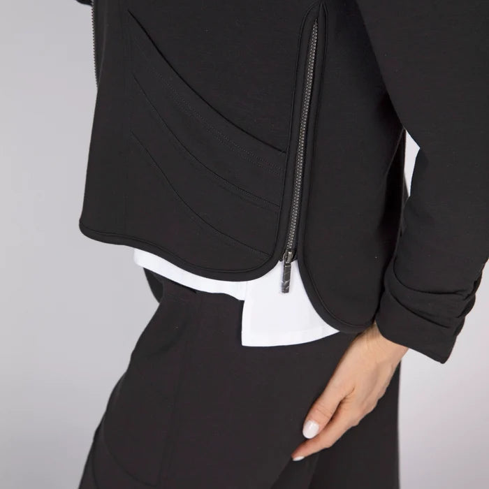 Olivia by Habitat Feather Lux Solid Stitch Jacket (330403) (Black)