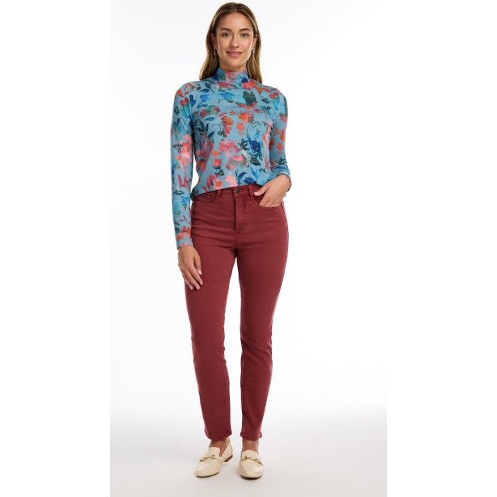 FDJ French Dressing Magnolia Print Mock Neck Top (3311756)