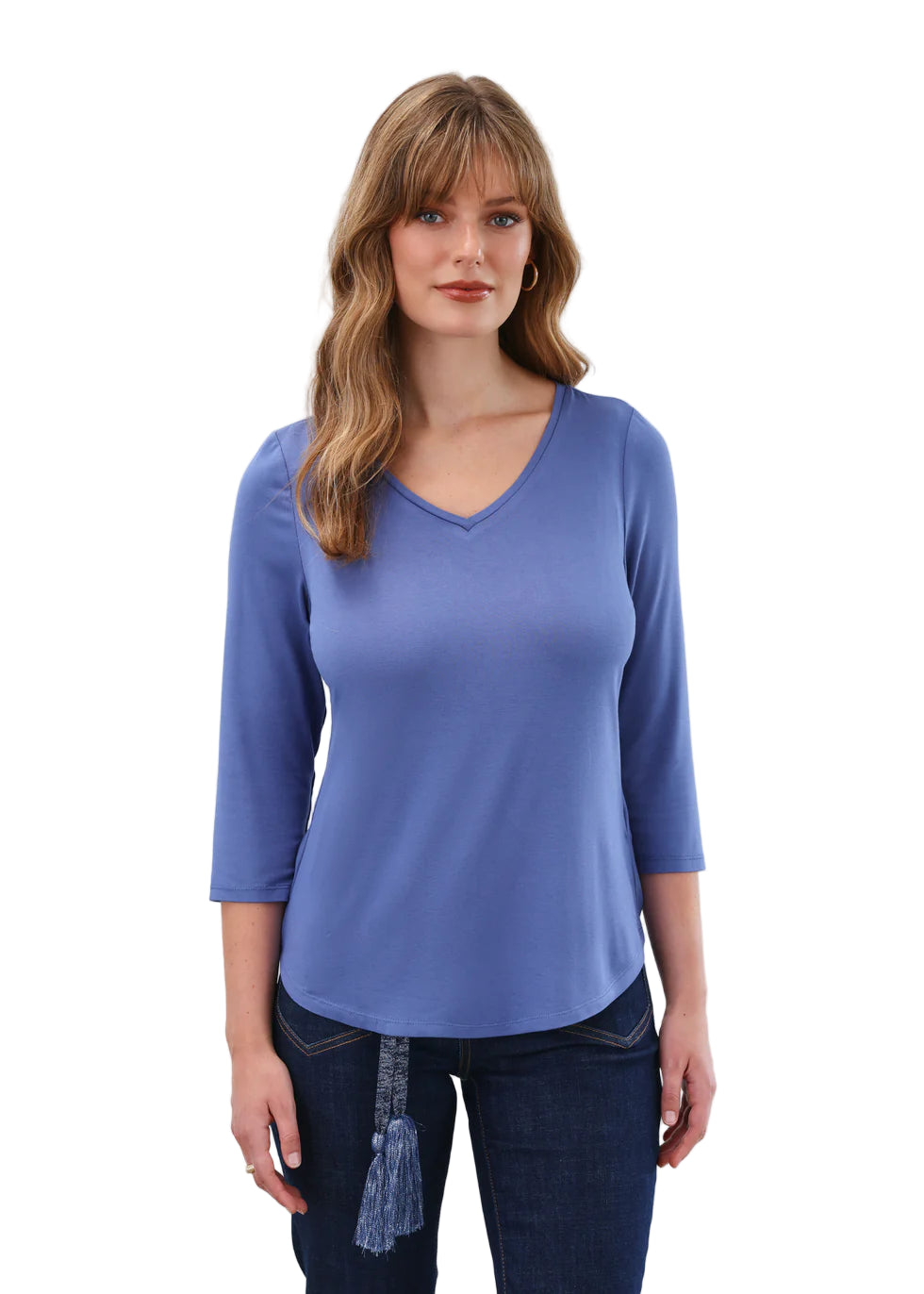 FDJ French Dressing V-Neck Knit Top (3318756)(Blue Berry)