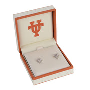 Texas Longhorn Rhodium Crystal Petite Post UT Earrings (S33538)