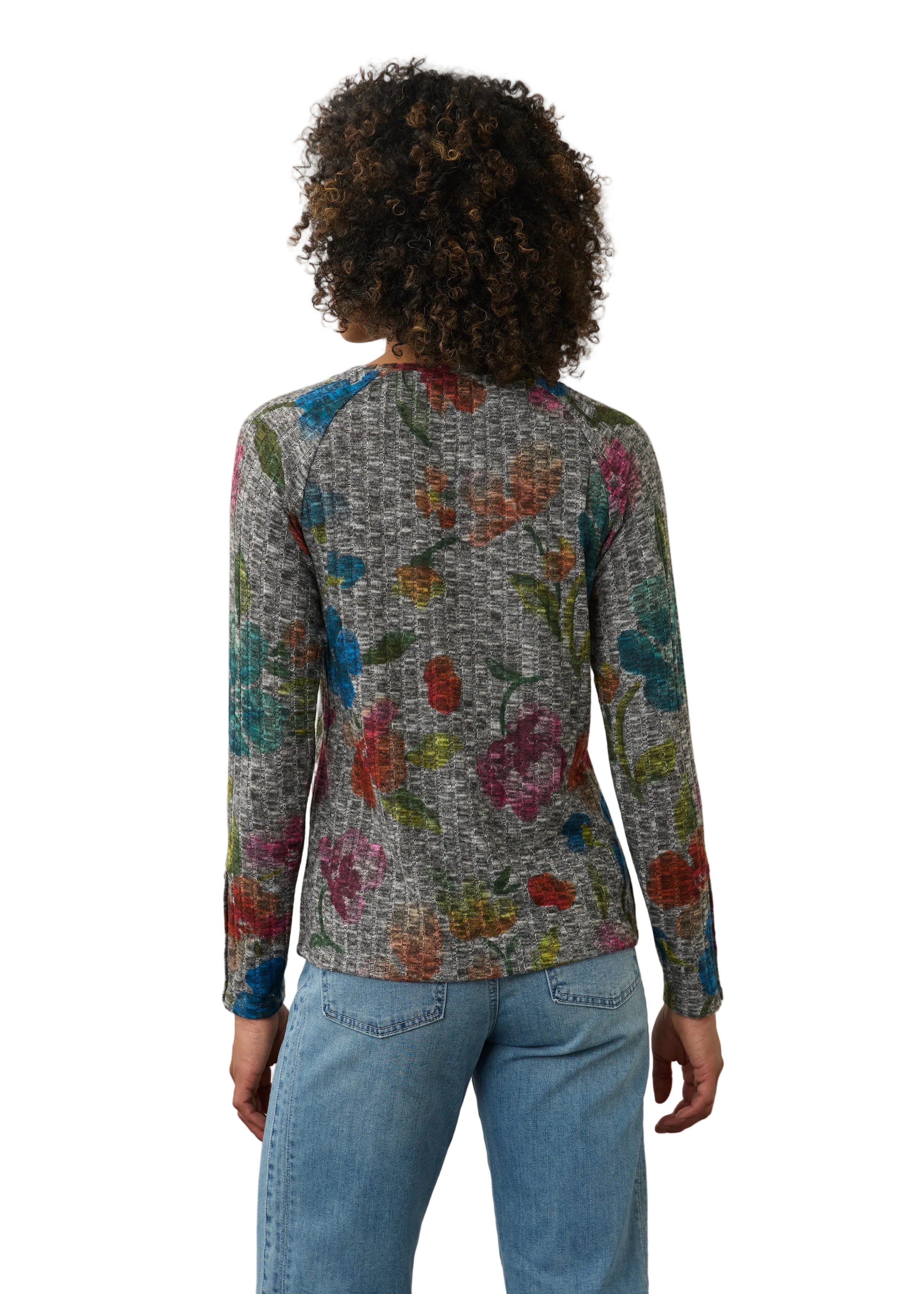 FDJ French Dressing Ribbed Boatneck Long Slevee Sweater (3359508)(Rebecca Floral)